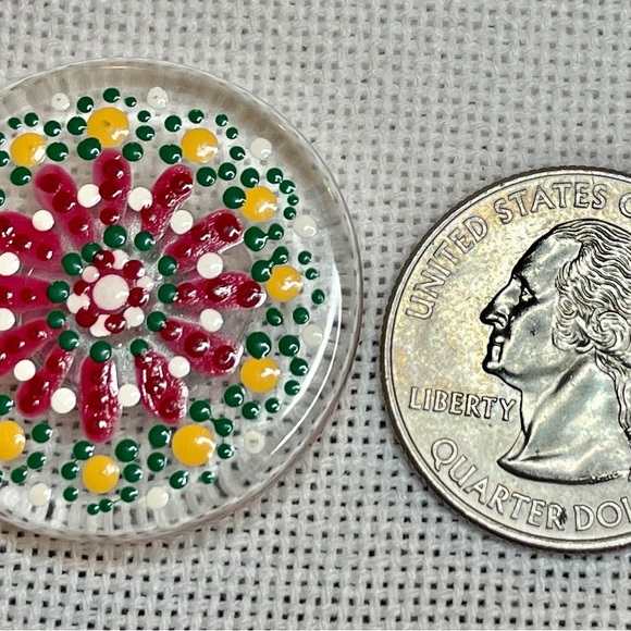 MAGNET / Needle Minder Hand Painted MANDALA for Cross Stitch, Embroidery, Sewing - Picture 3 of 4